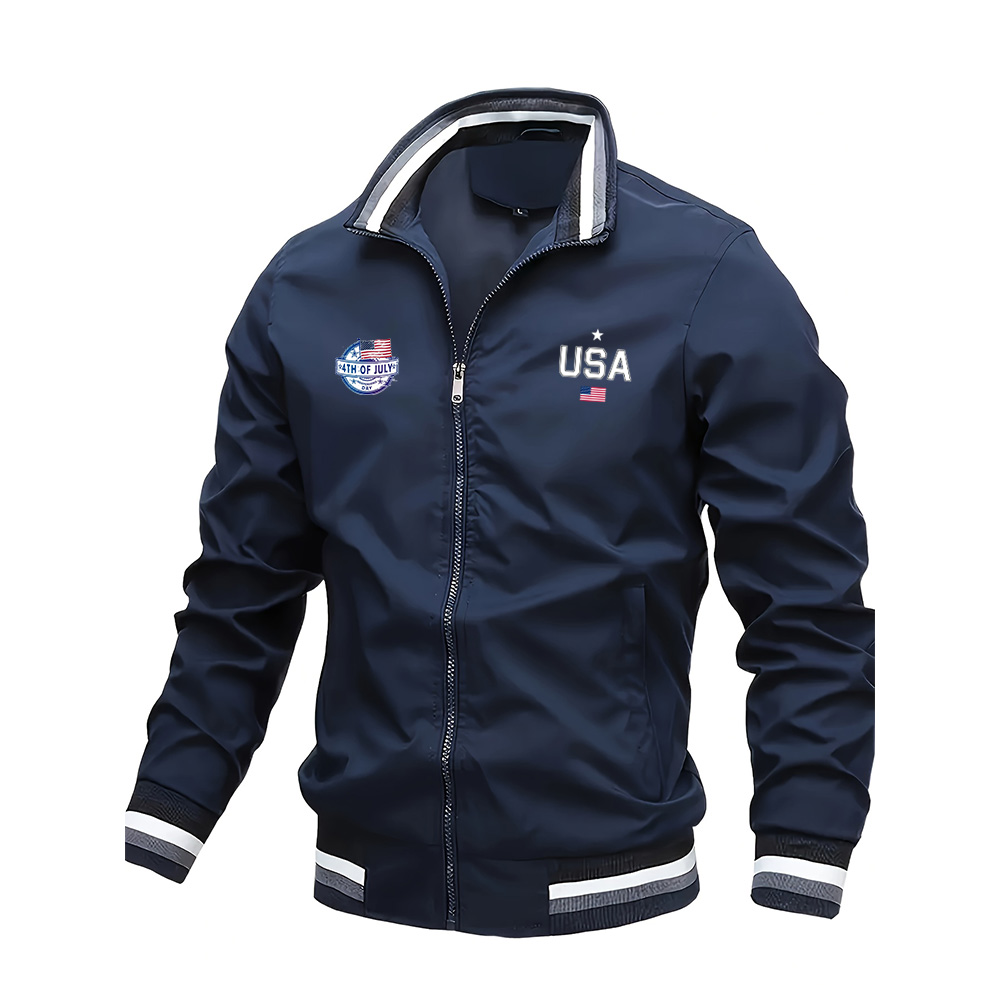 Varsity Jacket Letterman - เสื้อแจ็คเก็ตผู้ชายคุณภาพสูงแฟชั่น Casual USA Letter Graphic พิมพ์กลางแจ้งเสื้อเบสบอล