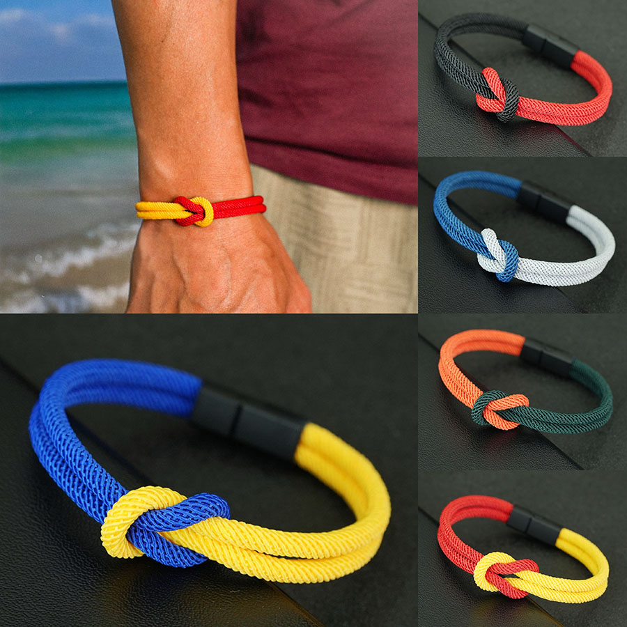Milan Men'S Fashion - สร้อยข้อมือเชือกผู้ชาย 5 แบบ ดีไซน์ปมรักแท้ พร้อมจี้ห้อยประดับ คุณภาพเกรด