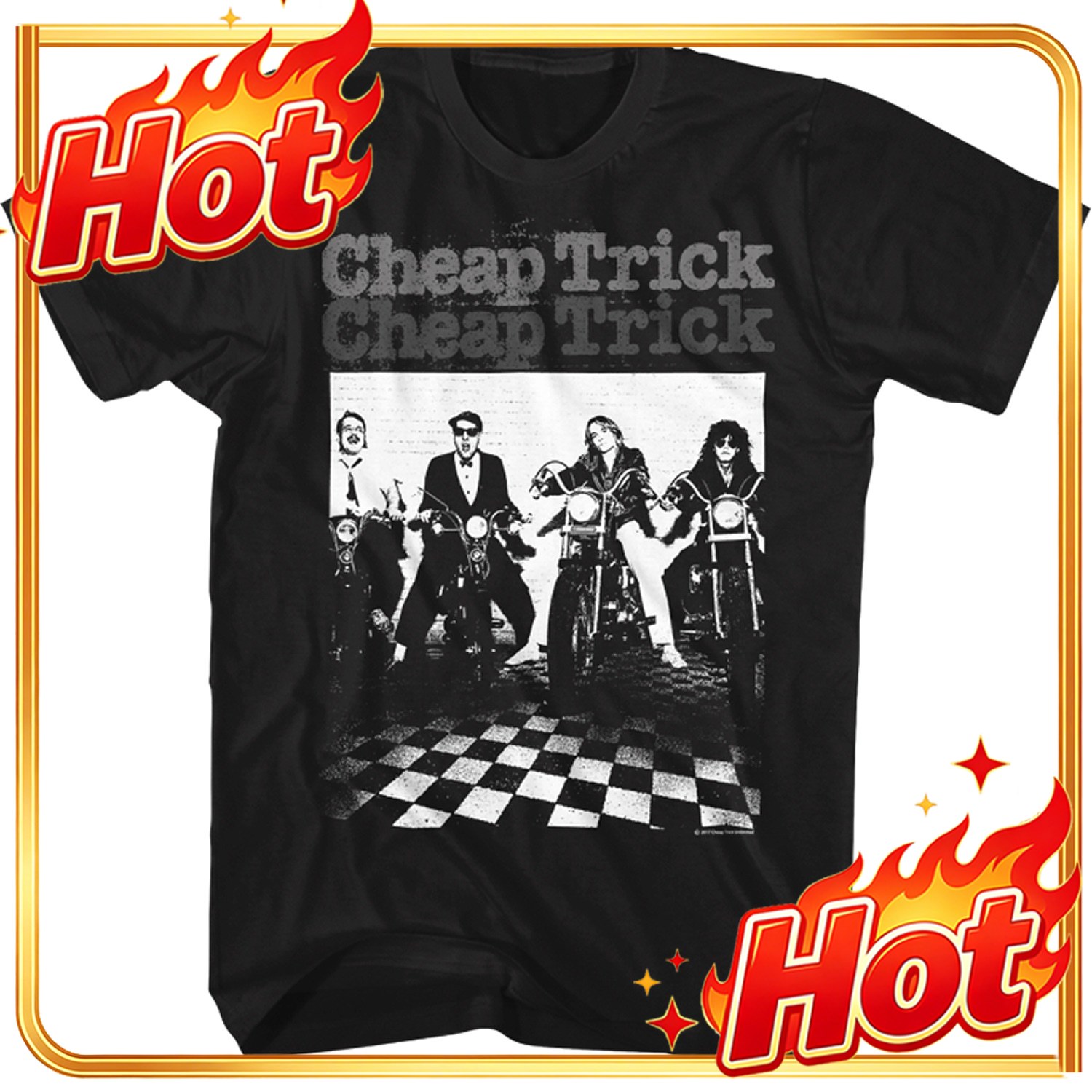 Poster Men Fashion - เสื้อยืดพิมพ์ลายโปสเตอร์วงร็อค Custom Top Classic Legend Rock