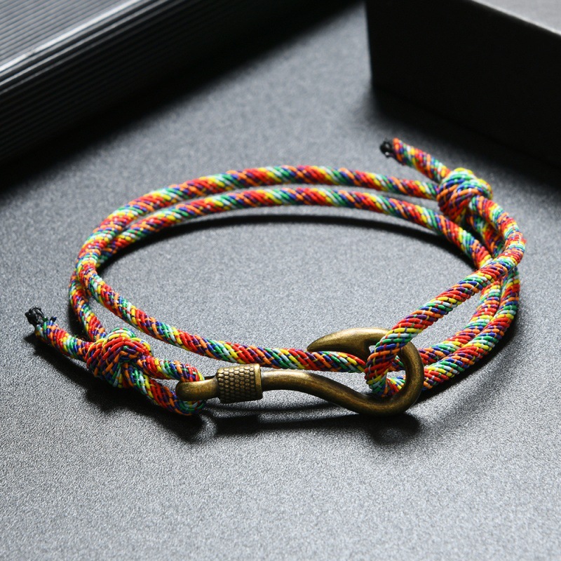 Milan Men'S Fashion - อินเทรนด์ Charm Fish Hook Anchor สร้อยข้อมือ