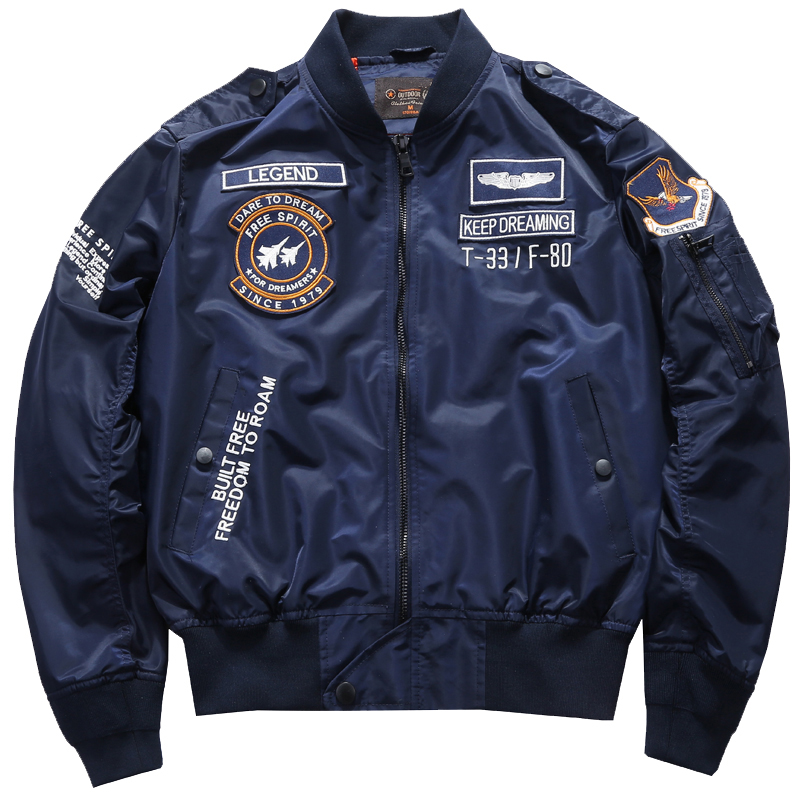 Varsity Jacket Letterman - เสื้อแจ็กเก็ตบอมเบอร์ MA-1สำหรับผู้ชายเสื้อโค้ทสำหรับใส่ในฤดูใบไม้ผลิทางยุทธวิธีกองทัพสำหรับฤดูใบไม้ร่วง