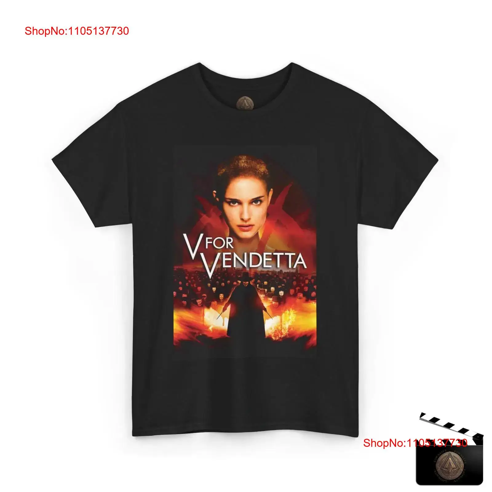 Poster Men Fashion - เสื้อยืดลายโปสเตอร์ภาพยนตร์วี ฟอร์ เวนเดตต้า สไตล์วินเทจ ผ้าซักแล้ว ใส่สบาย