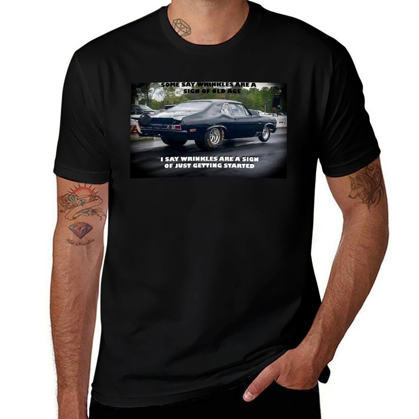 Men'S Fashion Nova Shirts - เสื้อยืดแบล็คท็อปเอาท์ลอว์ โนวาแฟชั่นเสื้อยืดแขนสั้นลำลอง