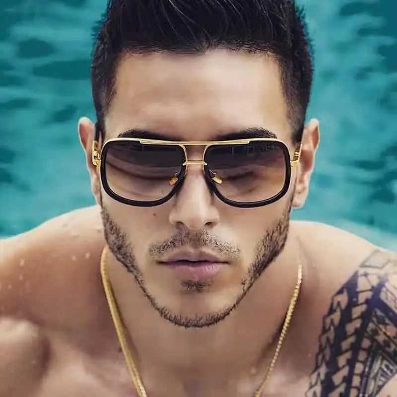 Men'S Fashion Glasses - แว่นตาขับรถแฟชั่นใหม่เท่ๆ สำหรับผู้ชาย แว่นกันแดดทรงนักบินสไตล์วินเทจ สีน้ำตาลไล่เฉด สำหรับฤดูร้อน ป้องกันรังสียูวี