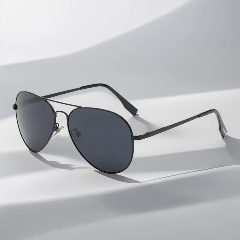 Men'S Fashion Glasses - แว่นกันแดดนักบินทรงคลาสสิกสำหรับผู้ชาย แว่นกันแดดโลหะสีดำสุดหรู แฟชั่นสำหรับผู้ชาย ขับรถ ท่องเที่ยว ป้องกันรังสียูวี