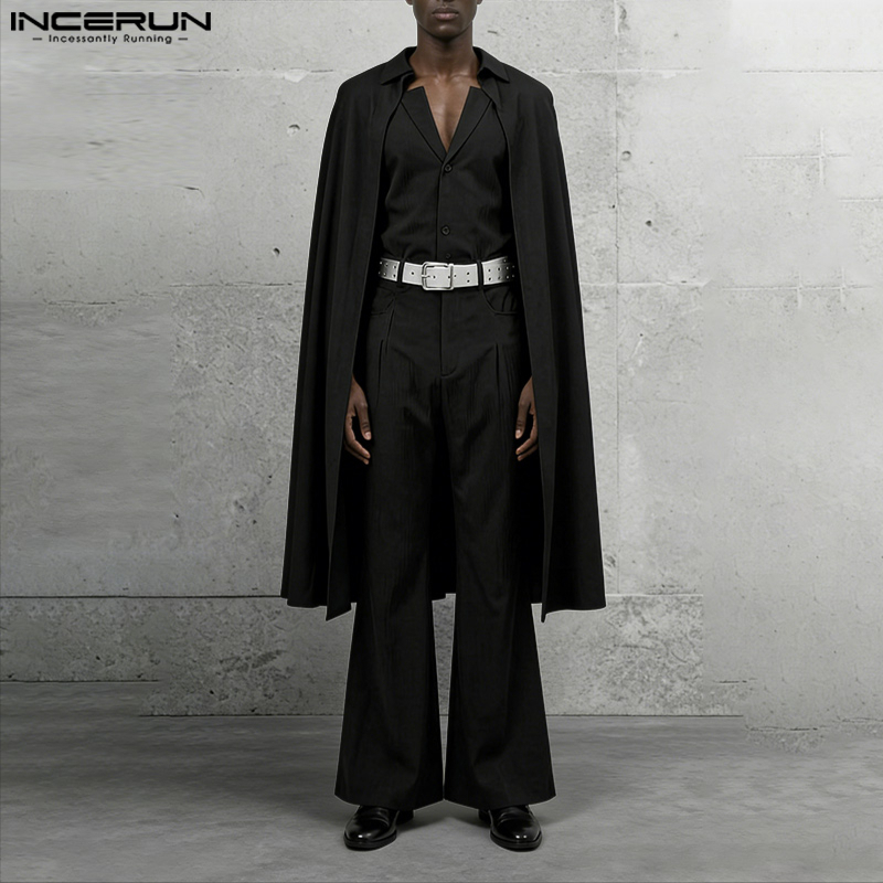 ชุดเซ็ตผู้ชาย INCERUN สีพื้น ป - Mens Fashion Streetwear บทวิจารณ์และราคา