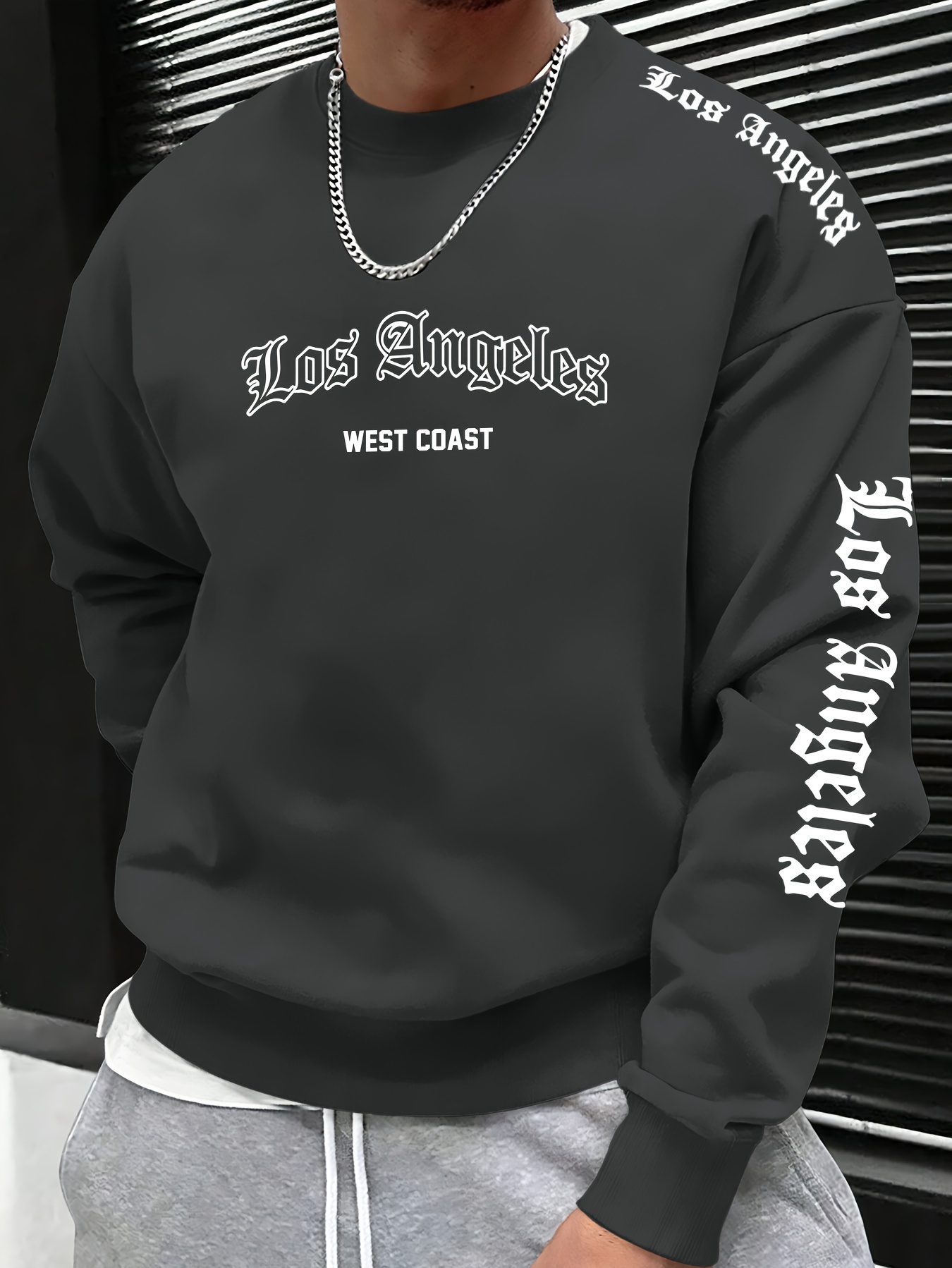 เสื้อสเวตเตอร์คอกลมพิมพ์ลายตัว - Mens Fashion Streetwear บทวิจารณ์และราคา