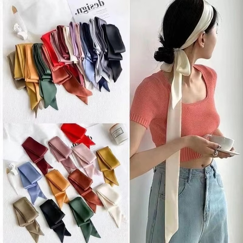 ผ้าพันคอไหมยาวสีพื้นเรียบสำหรั - Men'S Fashion Bag บทวิจารณ์และราคา