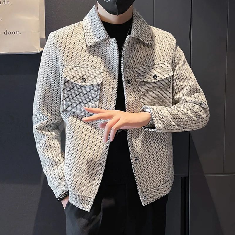 เสื้อโค้ทขนสัตว์ผสมลายทางสีขาว - Men'S Fashion Reviews บทวิจารณ์และราคา