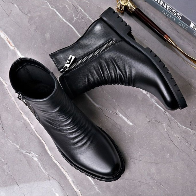 รองเท้าบูทหุ้มข้อสูงคุณภาพสูงส - Mens Fashion Dress บทวิจารณ์และราคา