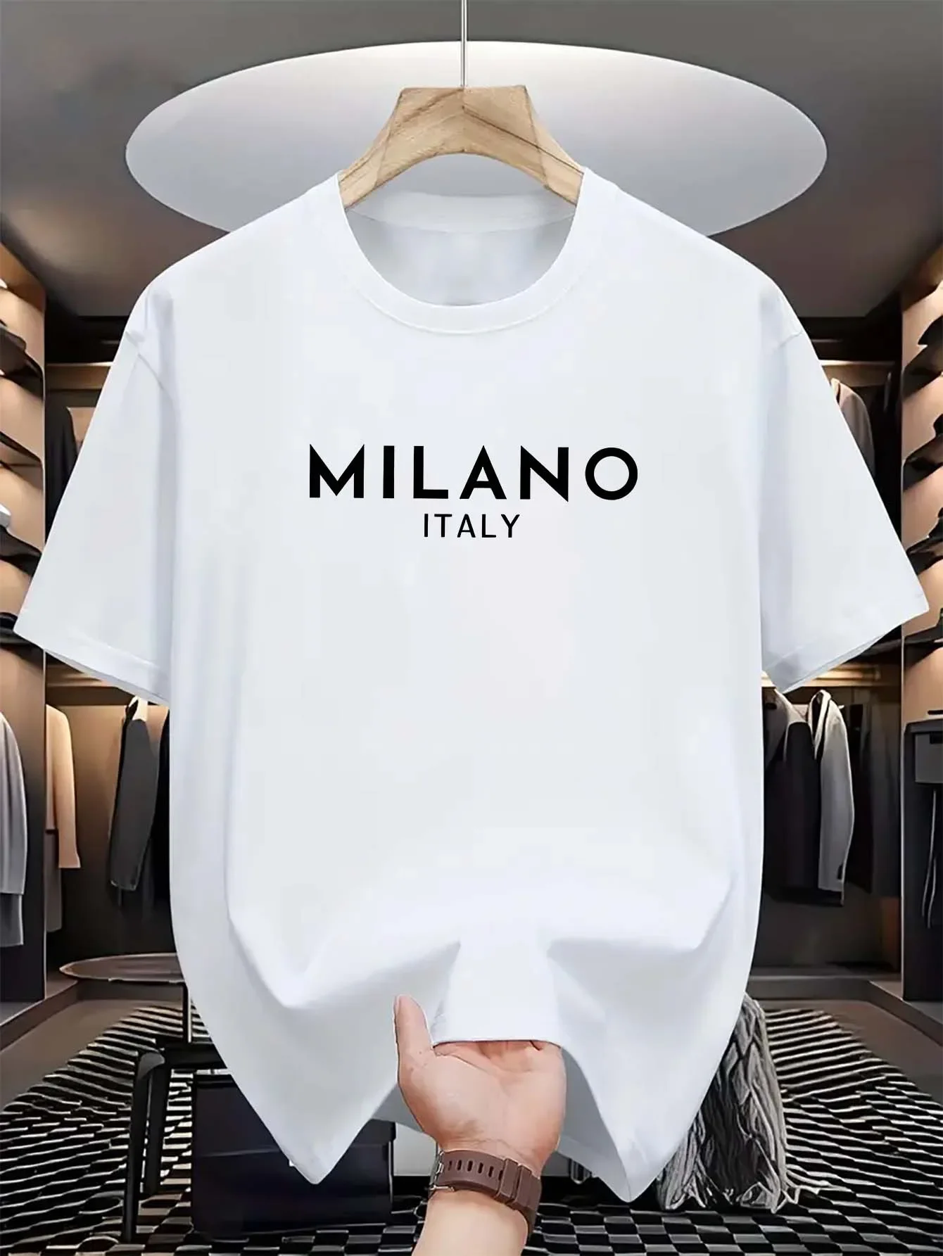 เสื้อเชิ้ตแขนสั้นคอกลมพิมพ์ลาย - Milan Men'S Fashion บทวิจารณ์และราคา