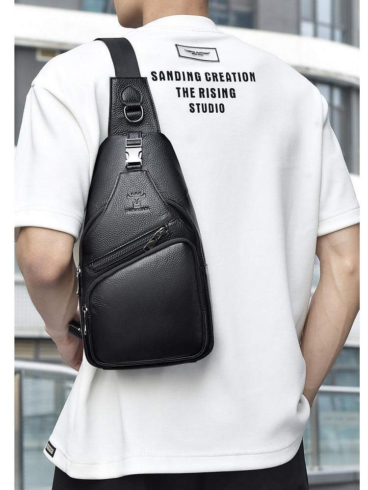 กระเป๋าคาดอกหนังแท้สำหรับผู้ชา - Men Fashion Korean Style บทวิจารณ์และราคา